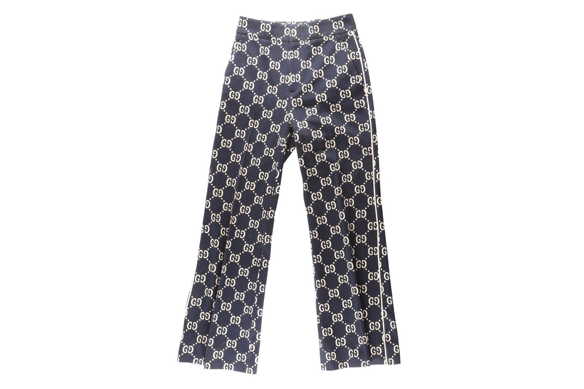 GUCCI BLUE COTTON STRAIGHT LEG PANTS IT 38 UK 6