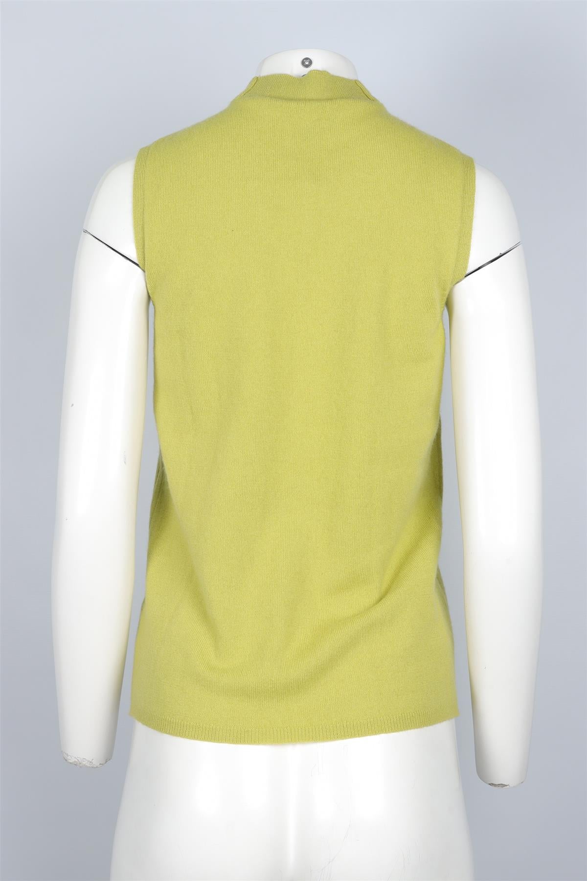 LAFAYETTE 148 GREEN CASHMERE TOP SMALL