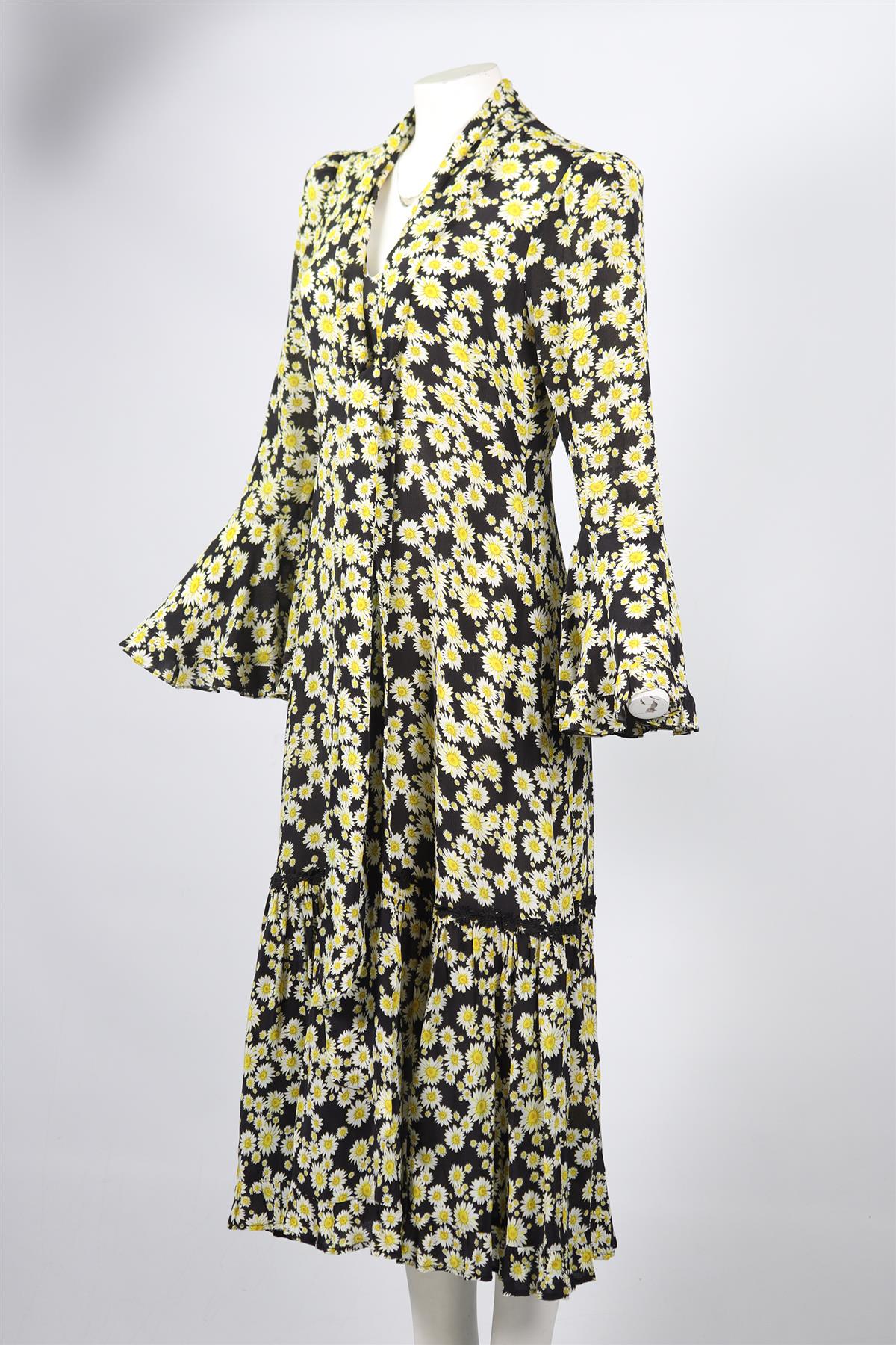 QUEENS OF ARCHIVE FLORAL PRINT VISCOSE MAXI DRESS UK 12