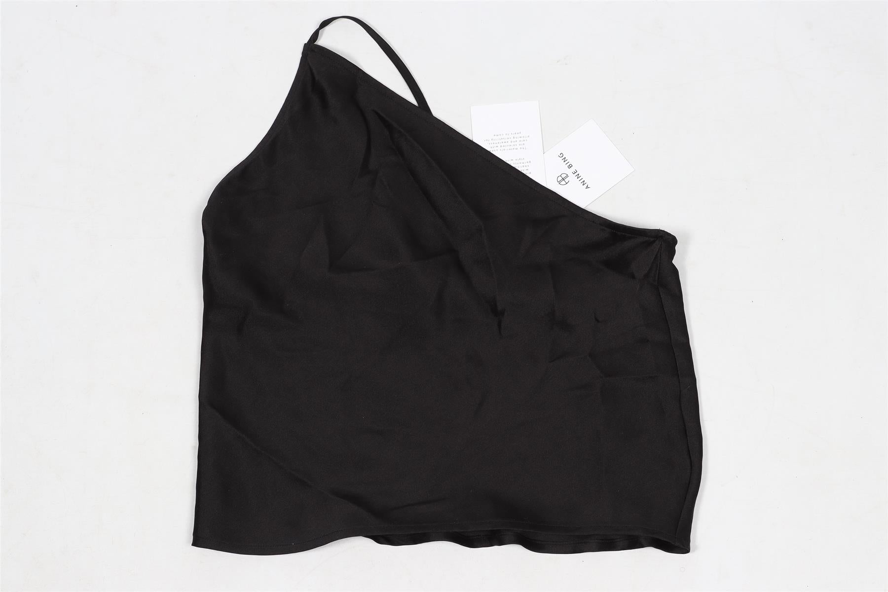 ANINE BING BLACK SILK TOP XSMALL