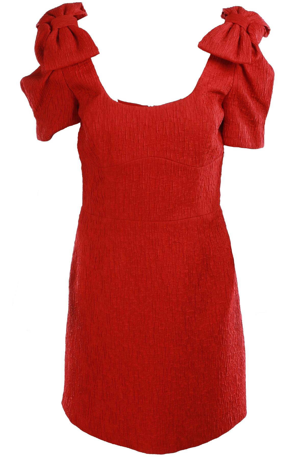 REBECCA VALLANCE RED CREPE MINI DRESS MEDIUM