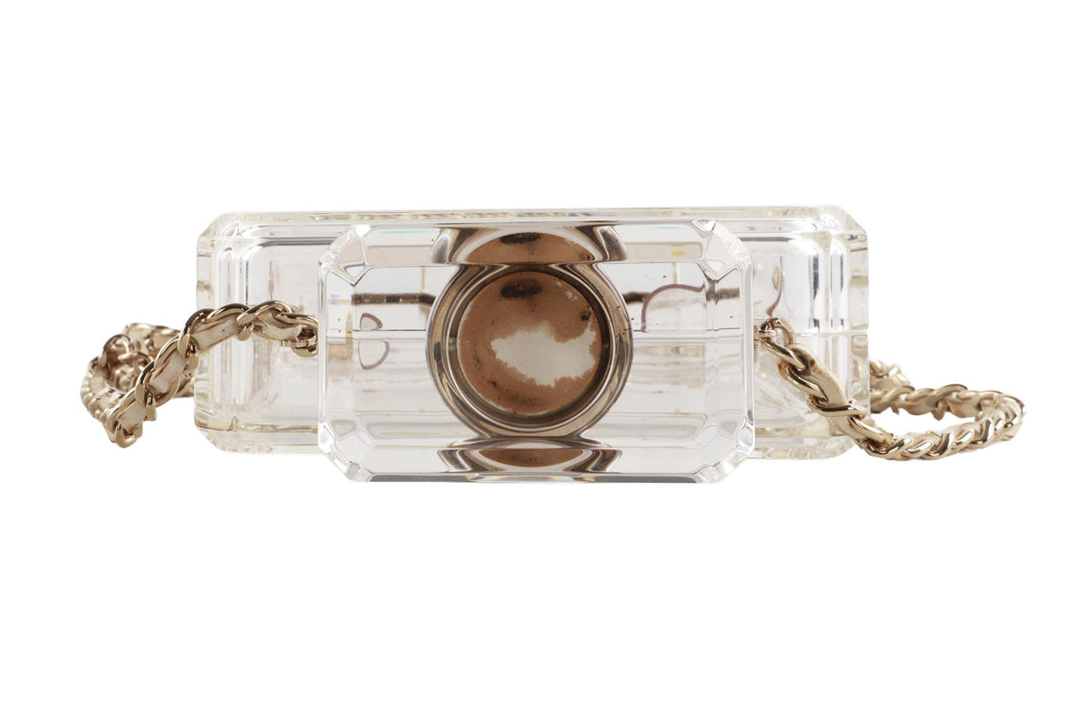 CHANEL NEUTRALS 2014 NO.5 PERFUME BOTTLE PLEXIGLASS SHOULDER BAG
