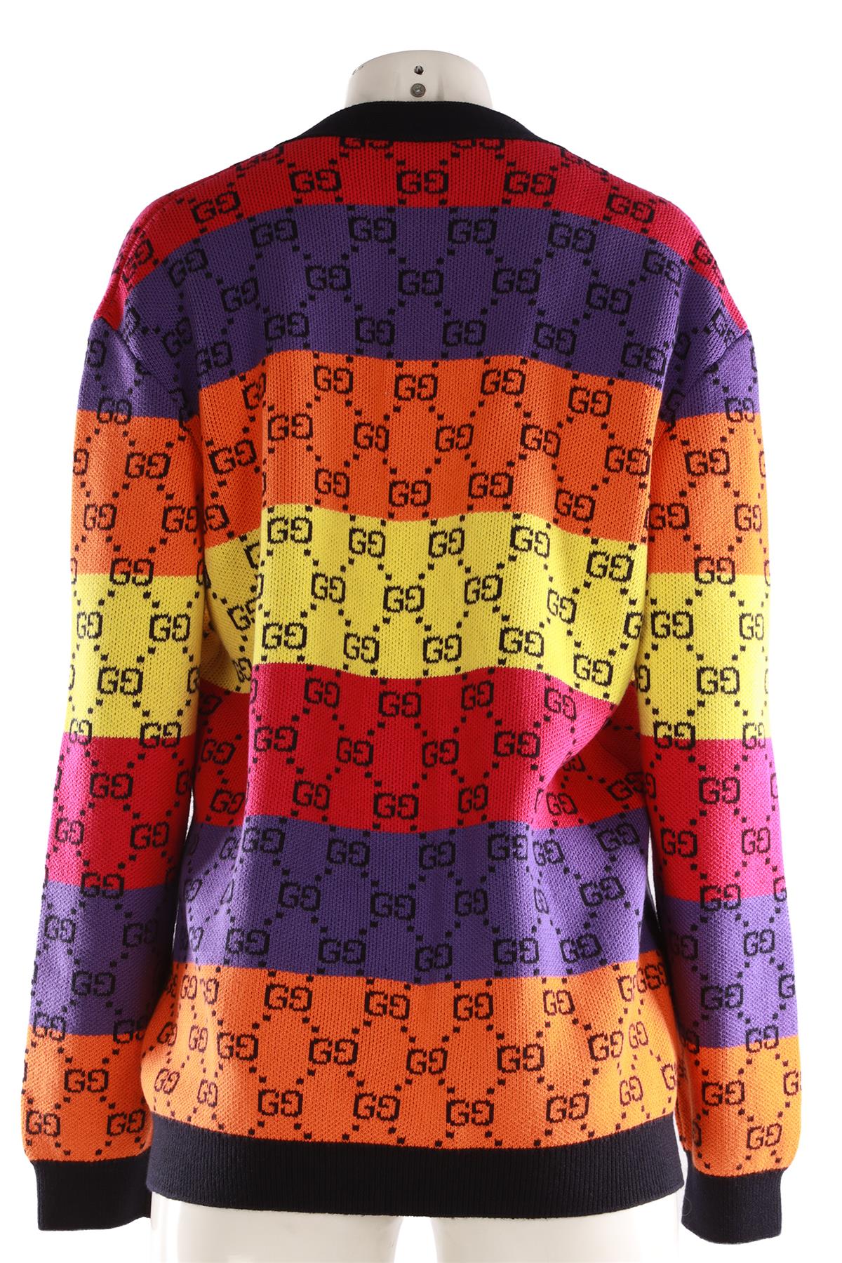 GUCCI MULTI GG COTTON CARDIGAN MEDIUM