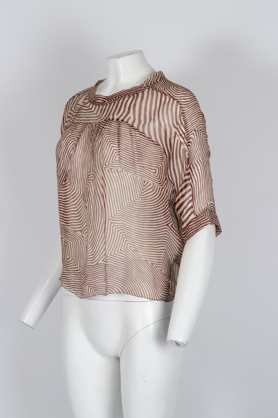 ISABEL MARANT ÉTOILE PRINTED SILK TOP FR 34 UK 6