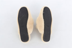 PRADA BEIGE SHEARLING MULES EU 38.5 UK 5.5 US 8.5