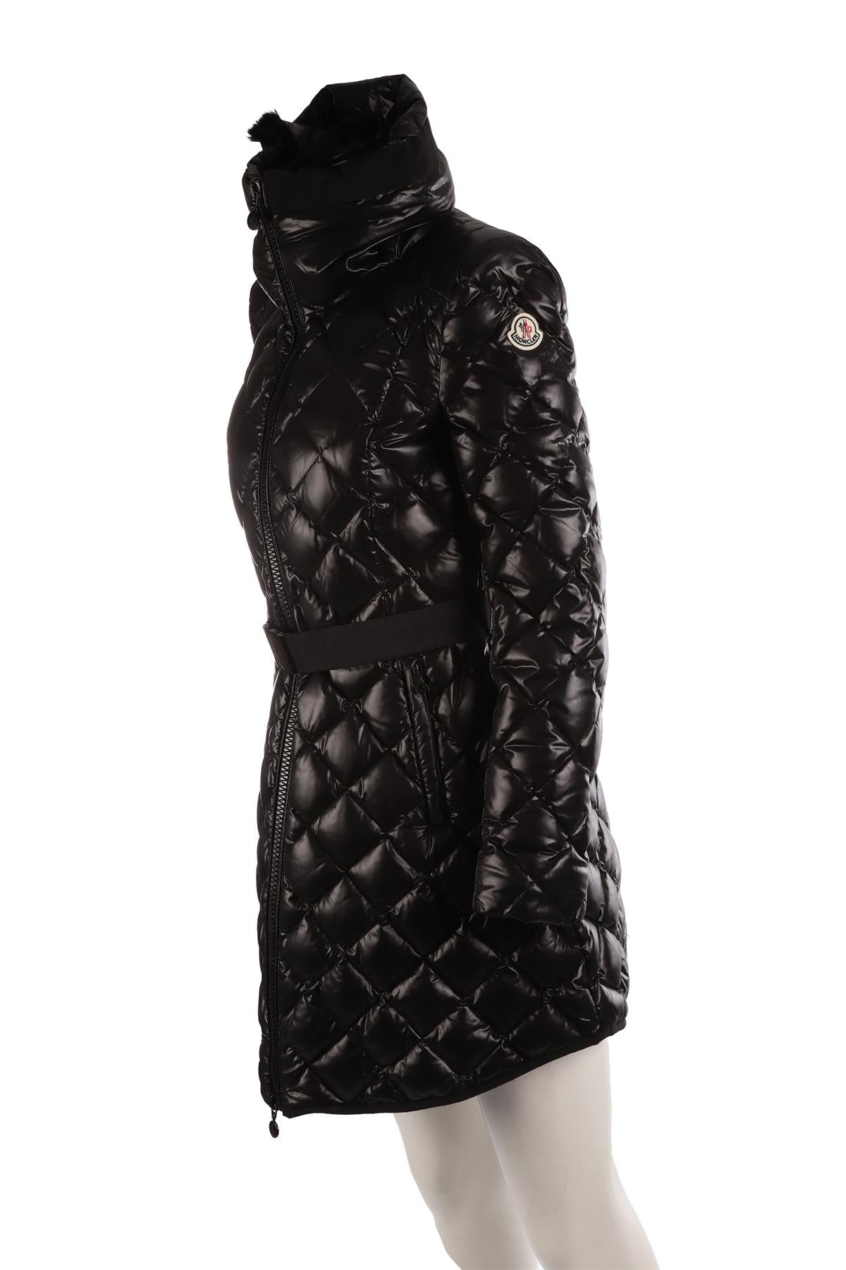 MONCLER BLACK PADDED DOWN COAT UK 10