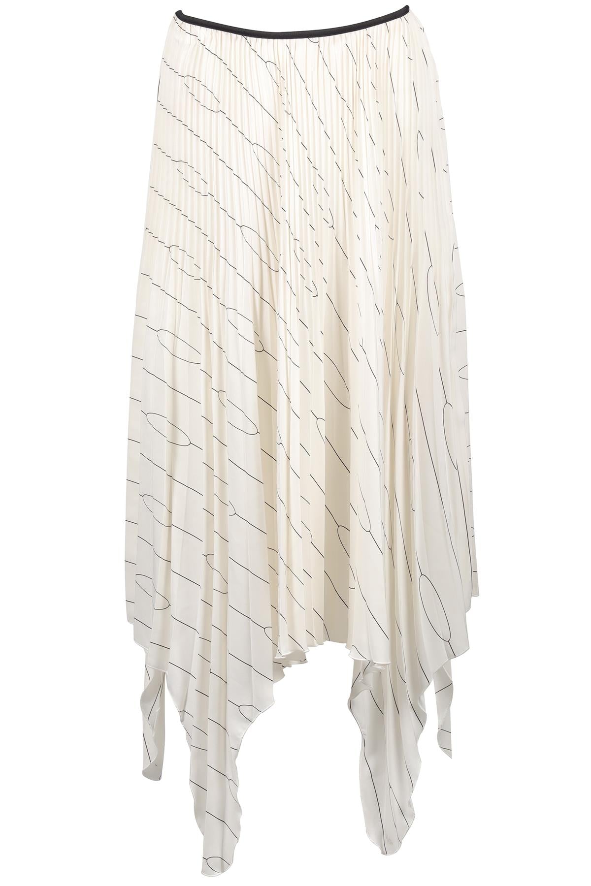 CELINE IVORY SILK MIDI SKIRT FR 36 UK 8
