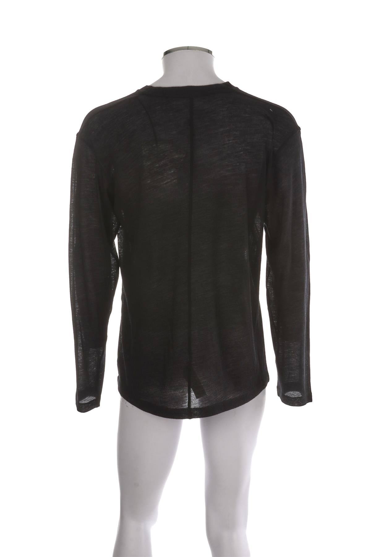 THE ROW BLACK MENS WOOL TOP MEDIUM