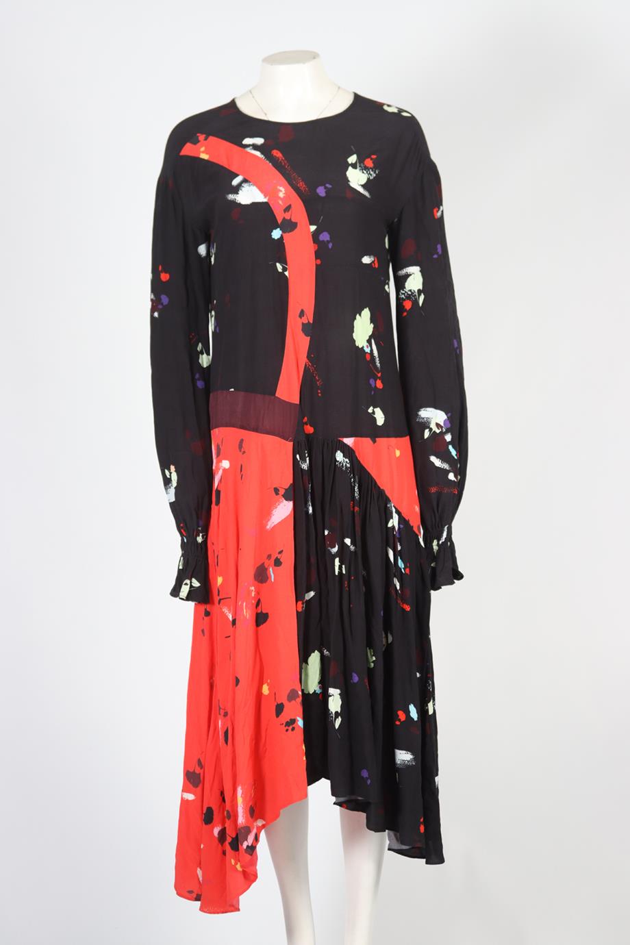 PREEN LINE PRINTED CREPE MAXI DRESS LARGE