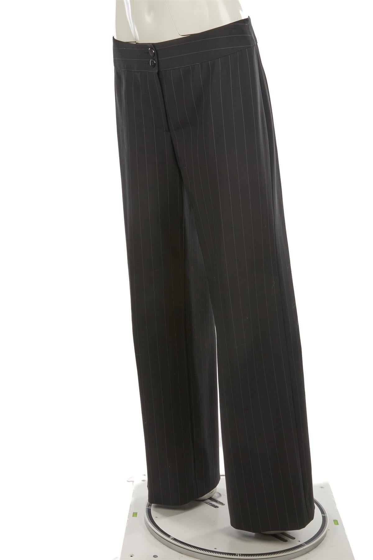 GIORGIO ARMANI BLACK VINTAGE WOOL PANT SUIT UK 8