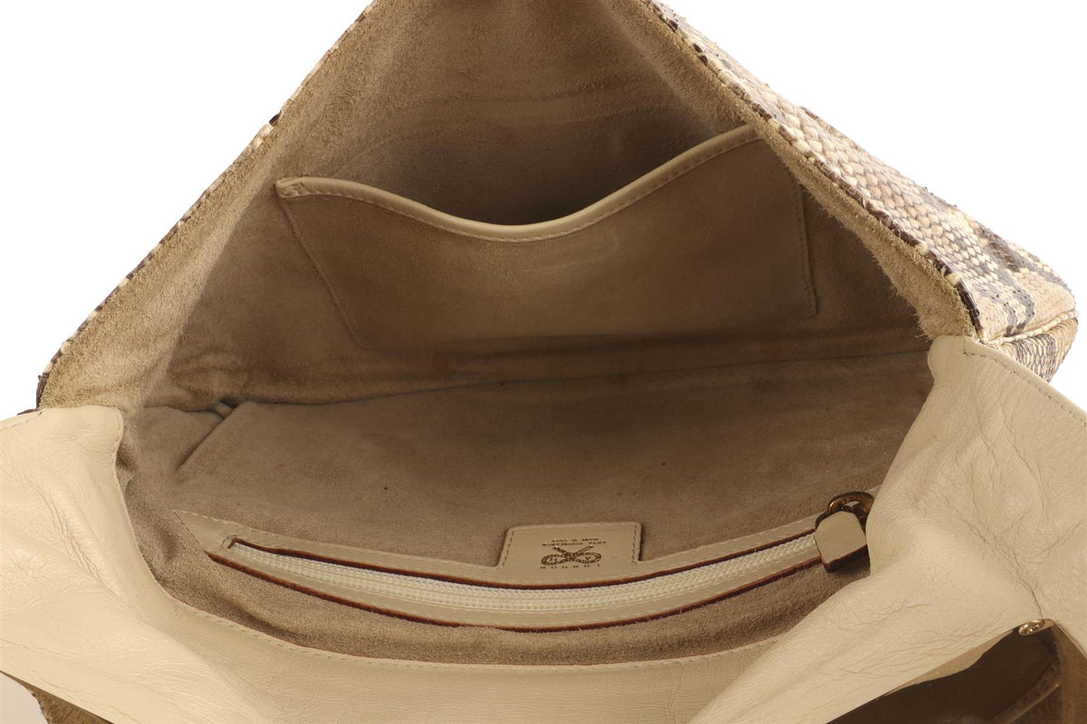 ANYA HINDMARCH BROWN PYTHON CLUTCH