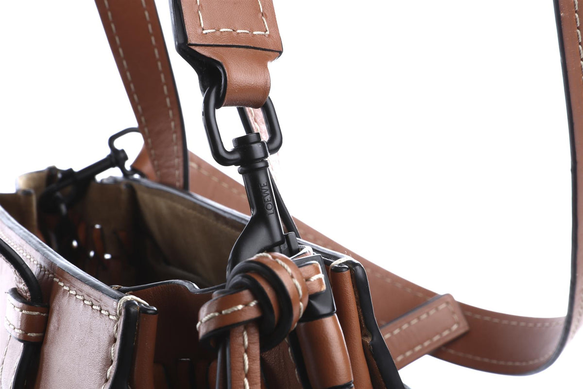 LOEWE BROWN GATE SMALL LEATHER TOTE BAG