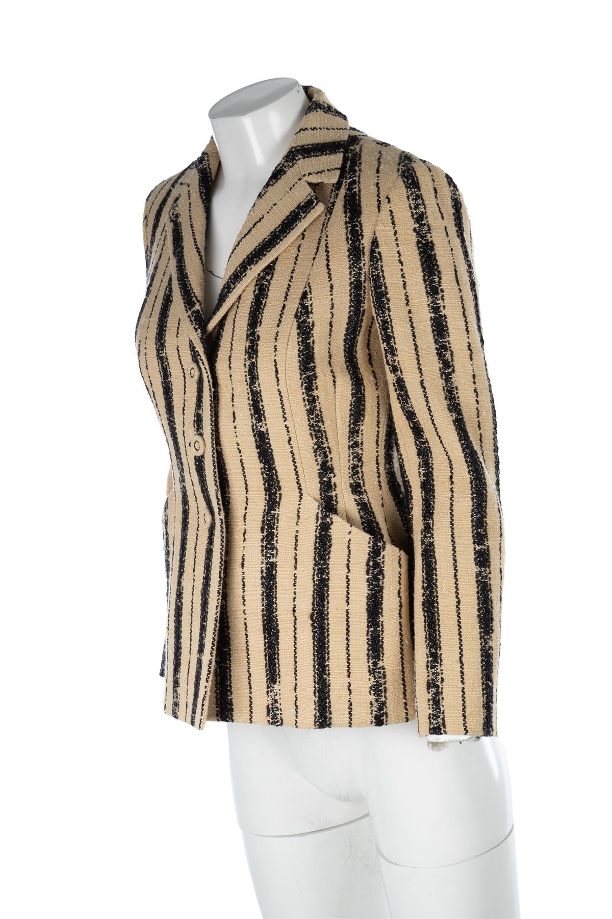CHRISTIAN DIOR BEIGE COTTON BLAZER FR 38 UK 10