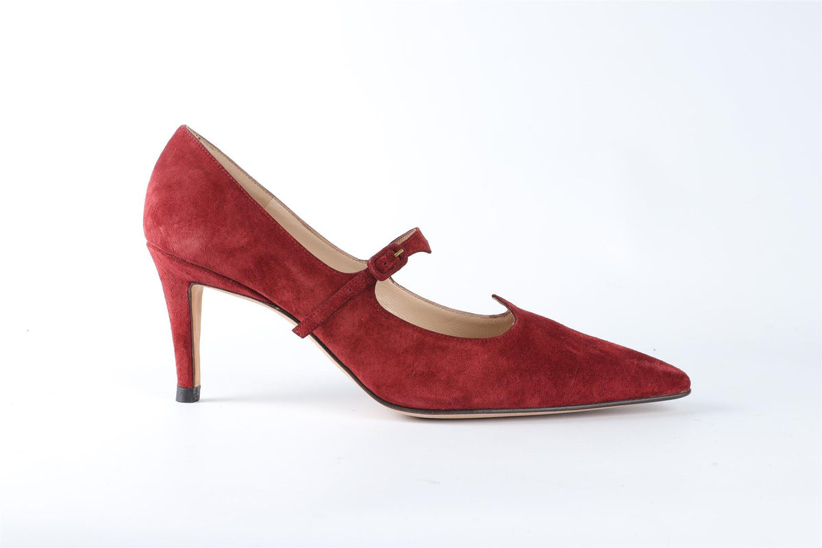 MANOLO BLAHNIK RED SUEDE PUMPS EU 38 UK 5 US 8