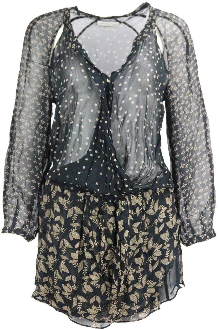 ISABEL MARANT ÉTOILE PRINTED GEORGETTE MINI DRESS FR 40 UK 12