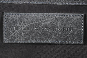 BALENCIAGA GREY GIANT 21 ENVELOPE LEATHER CLUTCH