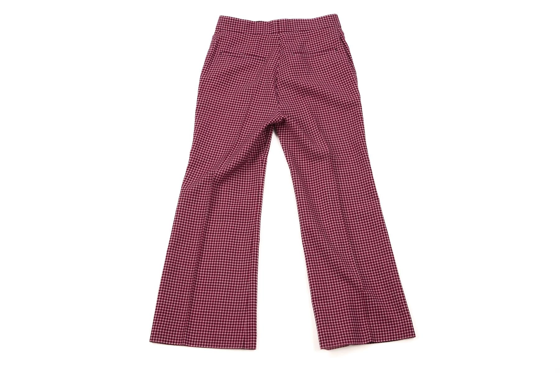 FENDI RED WOOL WIDE LEG PANTS IT 40 UK 8