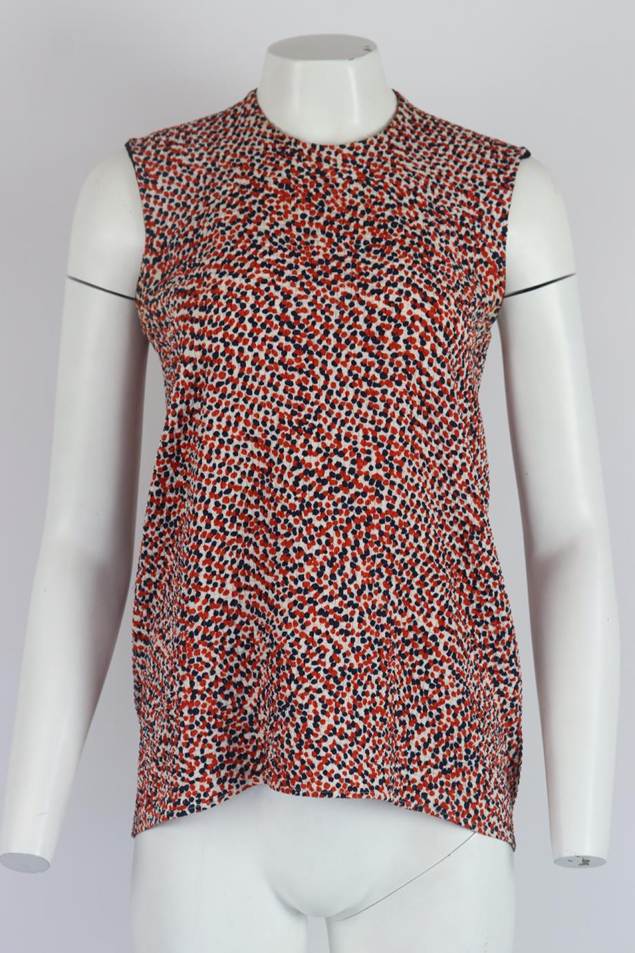 CELINE PRINTED SILK BLEND TOP FR 36 UK 8