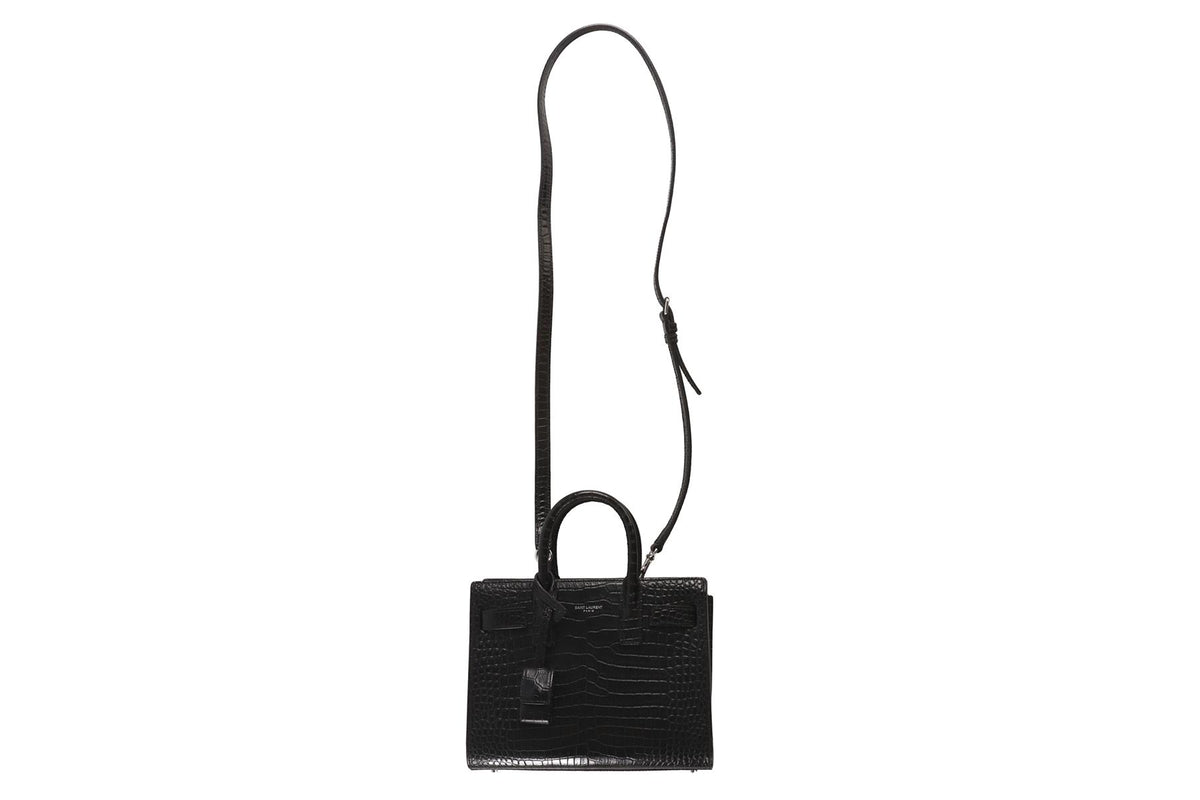 BLACK SAC DE JOUR NANO LEATHER TOTE BAG