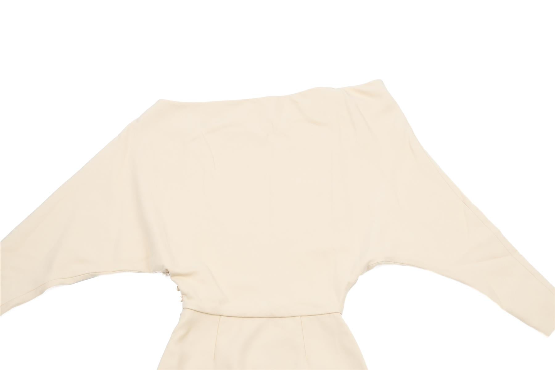 KHAITE CREAM CREPE MINI DRESS US 0 UK 4