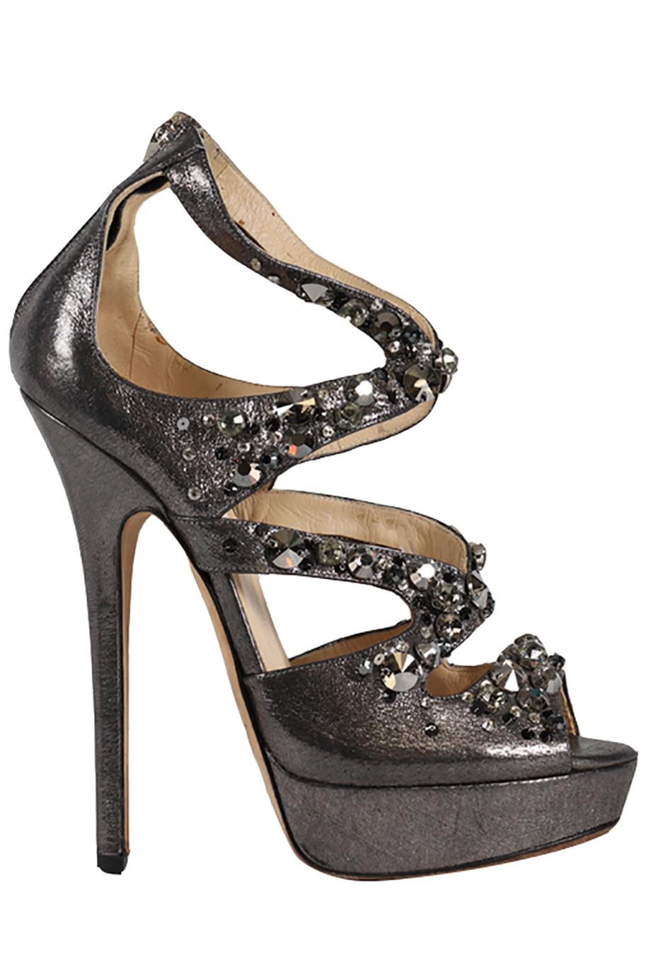 JIMMY CHOO EMBELLISHED PLATFORM HEELS EU 38 UK 5 US 8