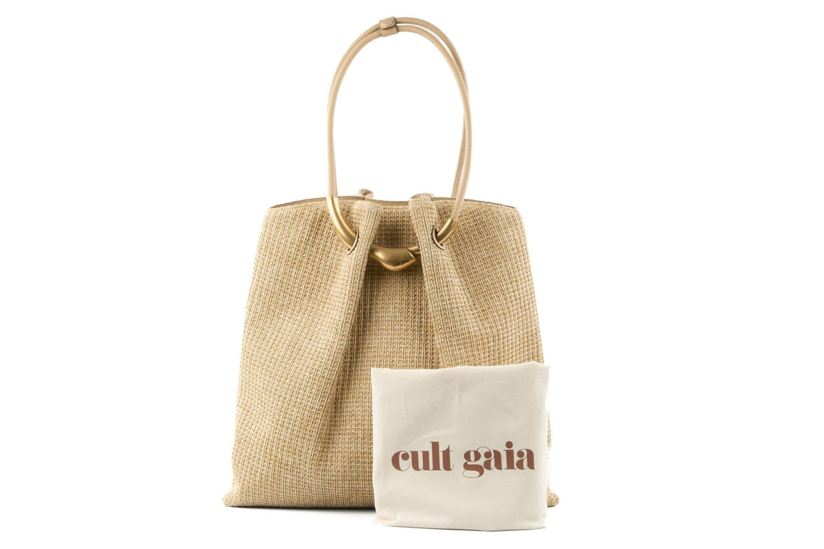 CULT GAIA BEIGE ASA XLARGE RAFFIA TOTE BAG