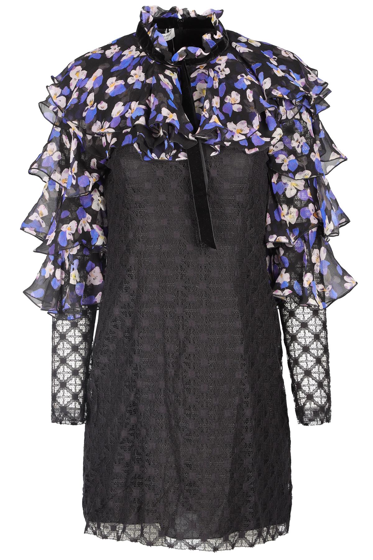 PHILOSOPHY DI LORENZO SERAFINI BLACK COTTON MINI DRESS IT 42 UK 10