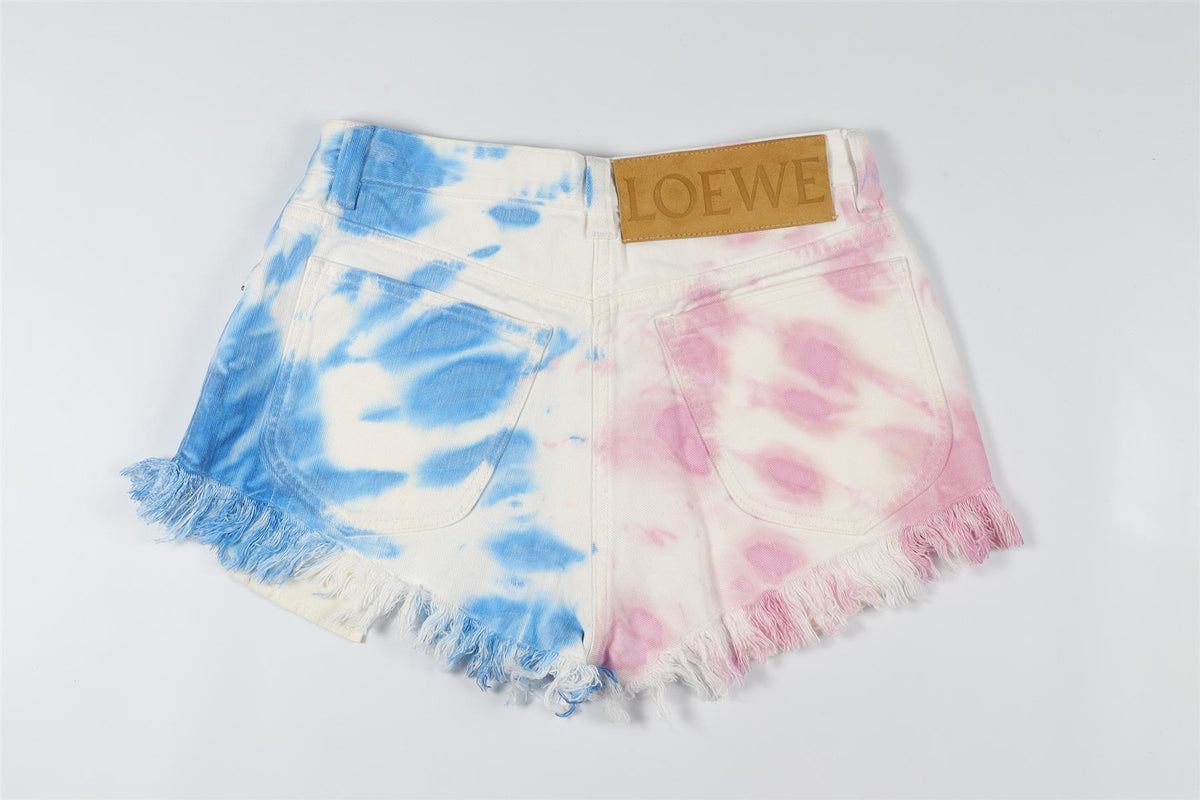 LOEWE + PAULA'S IBIZA MULTI HIGH RISE DENIM SHORTS FR 36 UK 8
