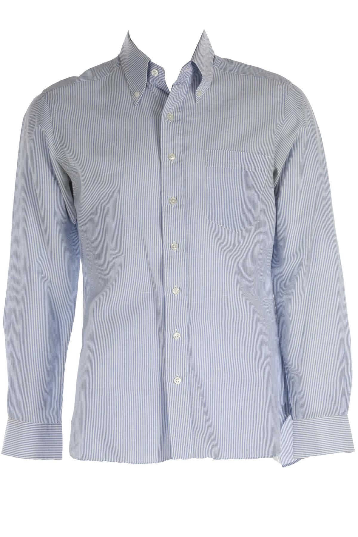 THOM SWEENEY BLUE MEN'S COTTON SHIRT LARGE