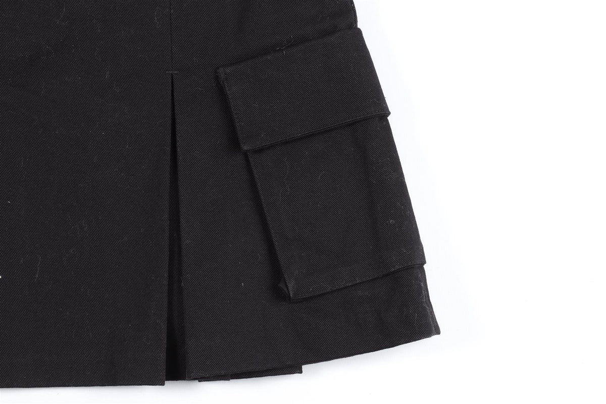 THE FRANKIE SHOP BLACK COTTON MINI SKIRT XSMALL