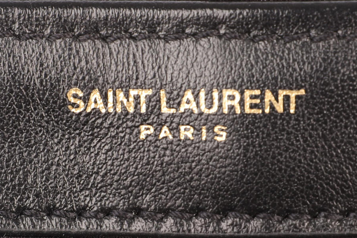 SAINT LAURENT BLACK LOU LOU SMALL VELVET BACKPACK