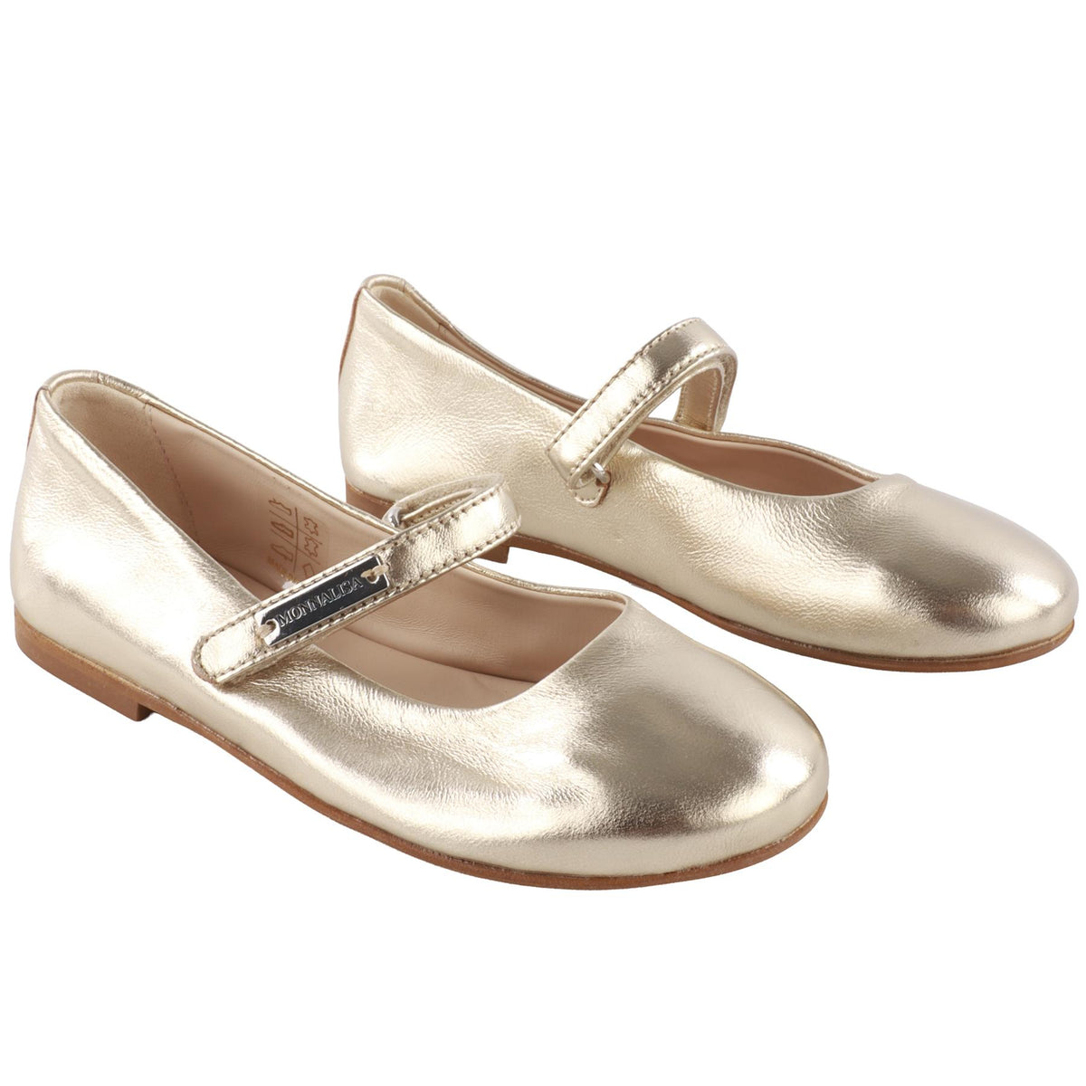 MONNALISA GOLD KIDS GIRLS BALLET FLATS EU 29 UK 11 US 12