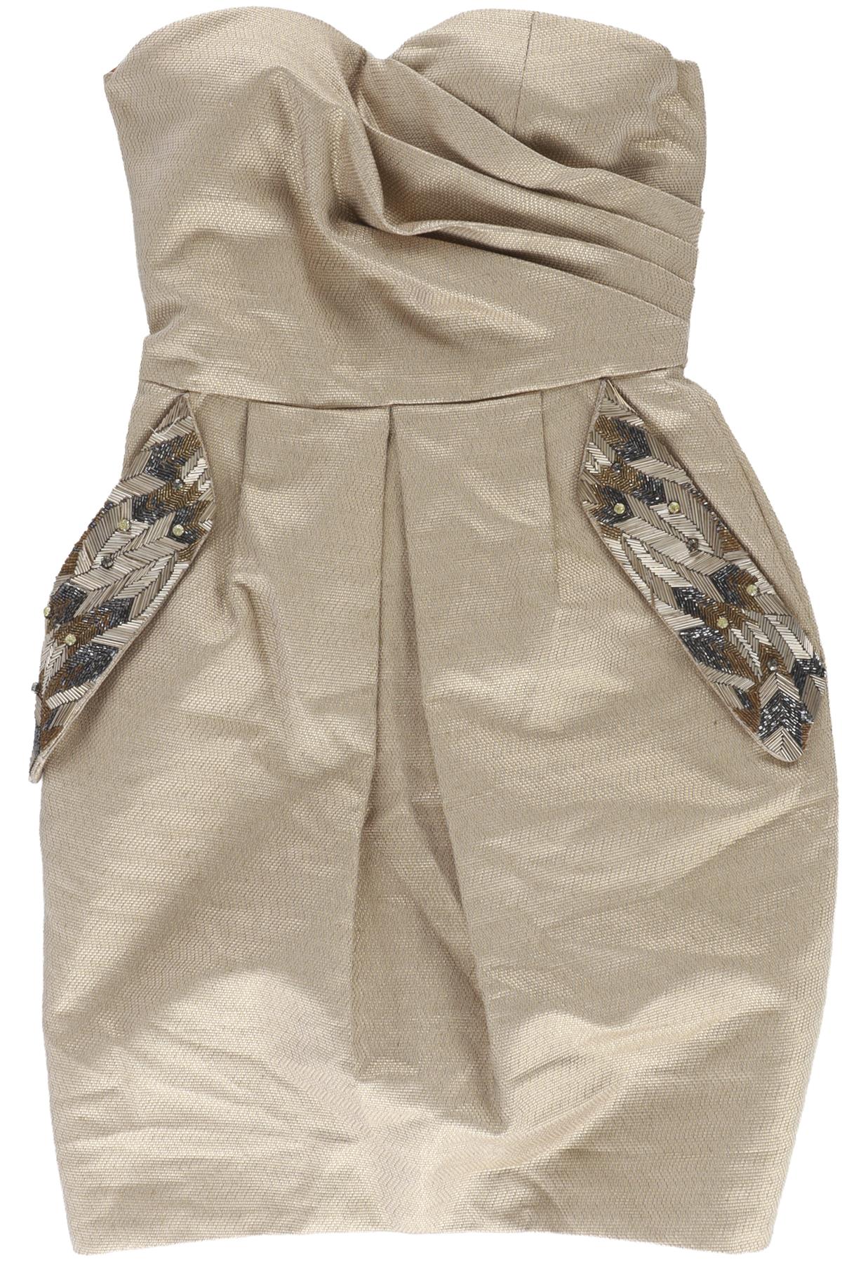 MATTHEW WILLIAMSON GOLD COTTON MINI DRESS UK 8