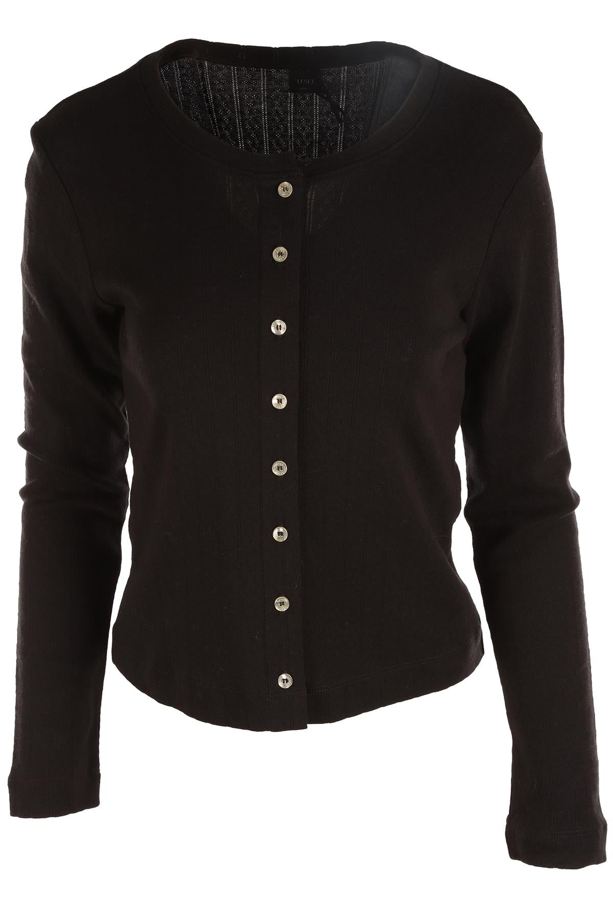 LESET BLACK COTTON CARDIGAN SMALL