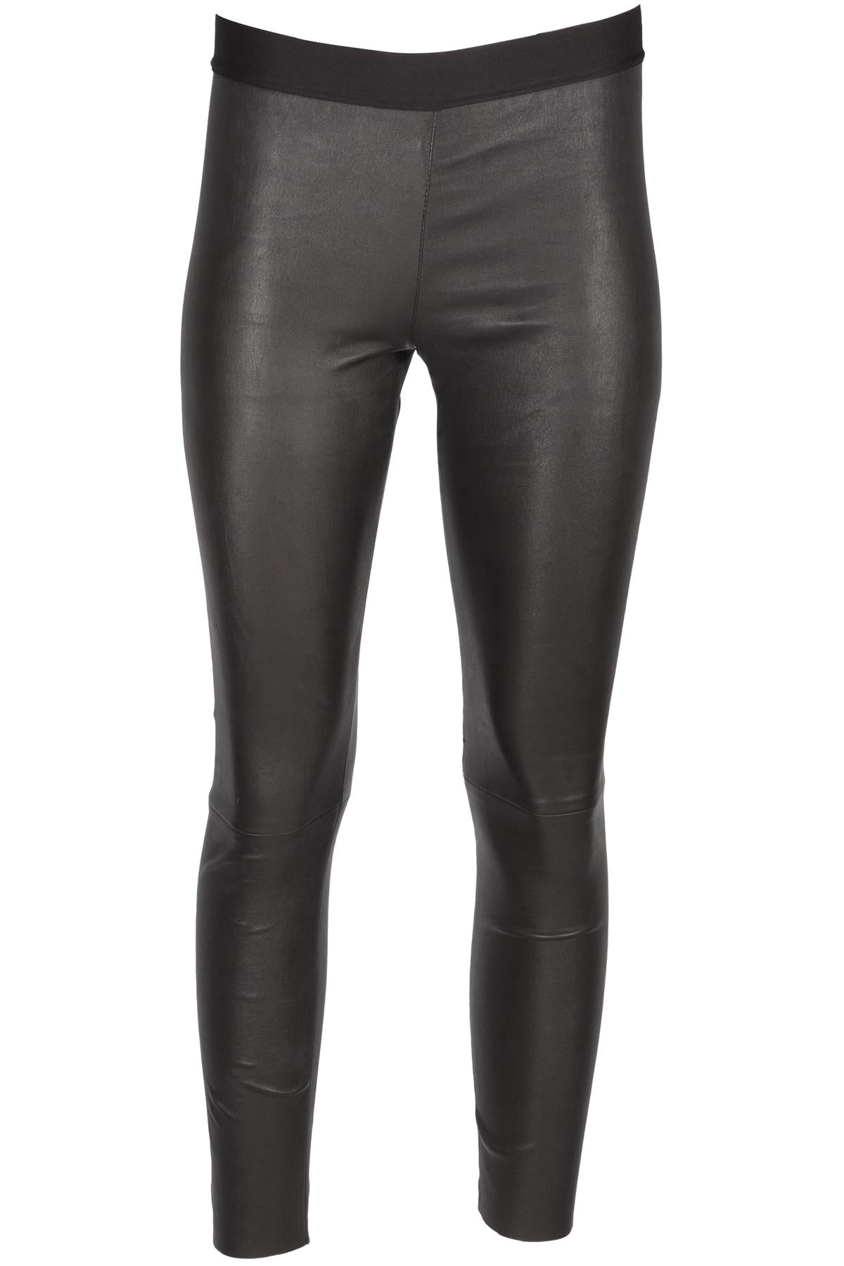 FOGAL BLACK LEATHER SKINNY PANTS SMALL