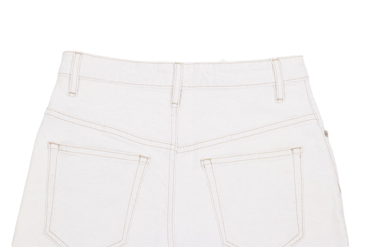 CREAM DENIM SHORTS