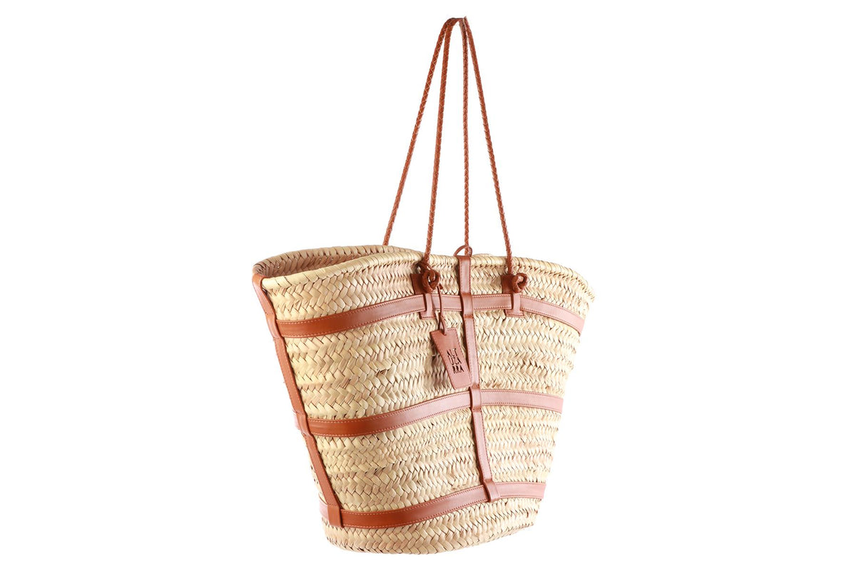 ALTUZARRA TAN WATERMILL LARGE RAFFIA TOTE BAG