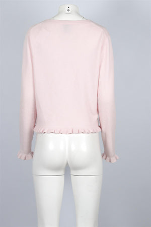 Allude Pink Cashmere Cardigan LARGE