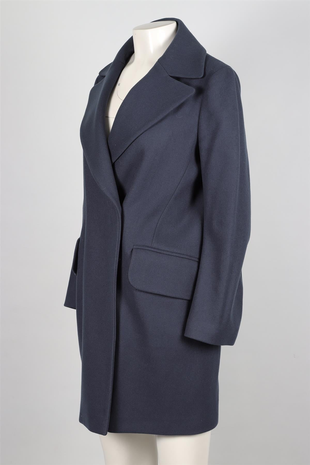 JIL SANDER BLUE WOOL COAT FR 36 UK 8