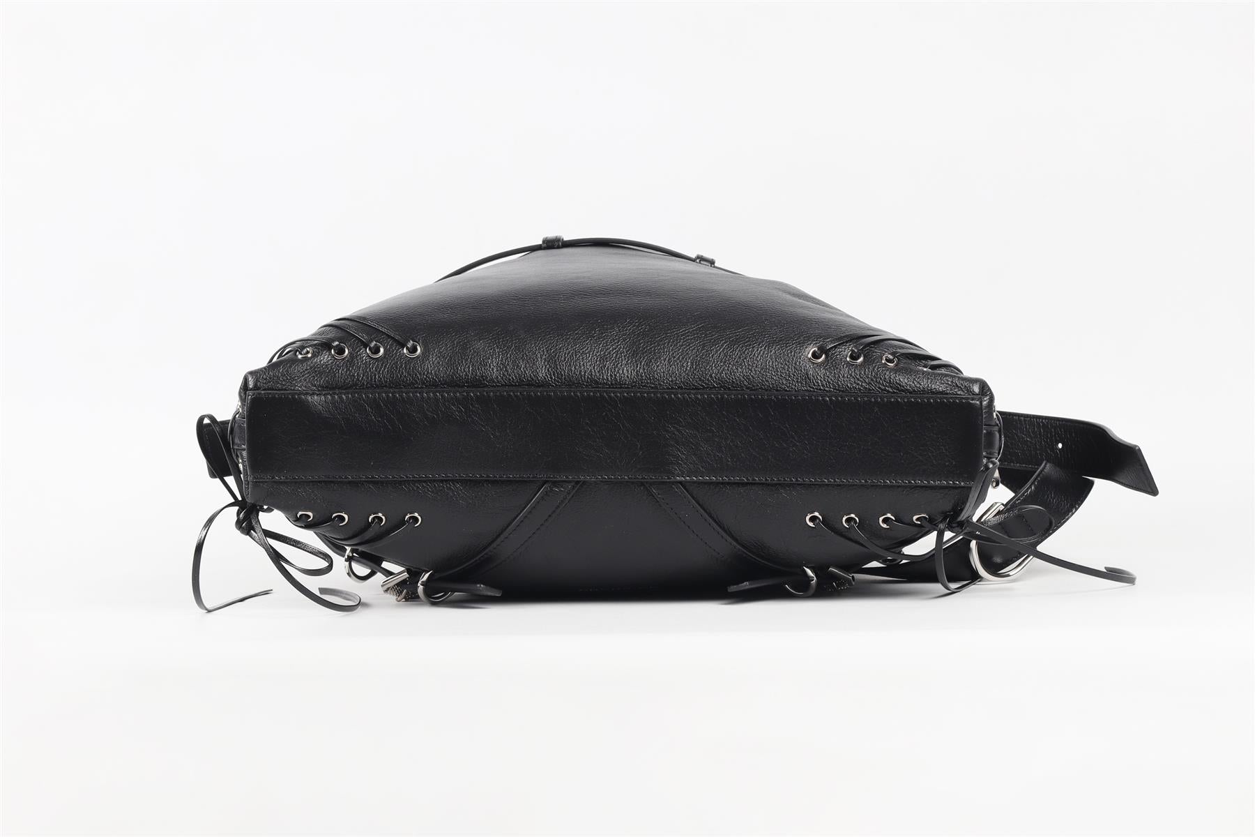 GIVENCHY BLACK VOYOU MEDIUM LEATHER SHOULDER BAG