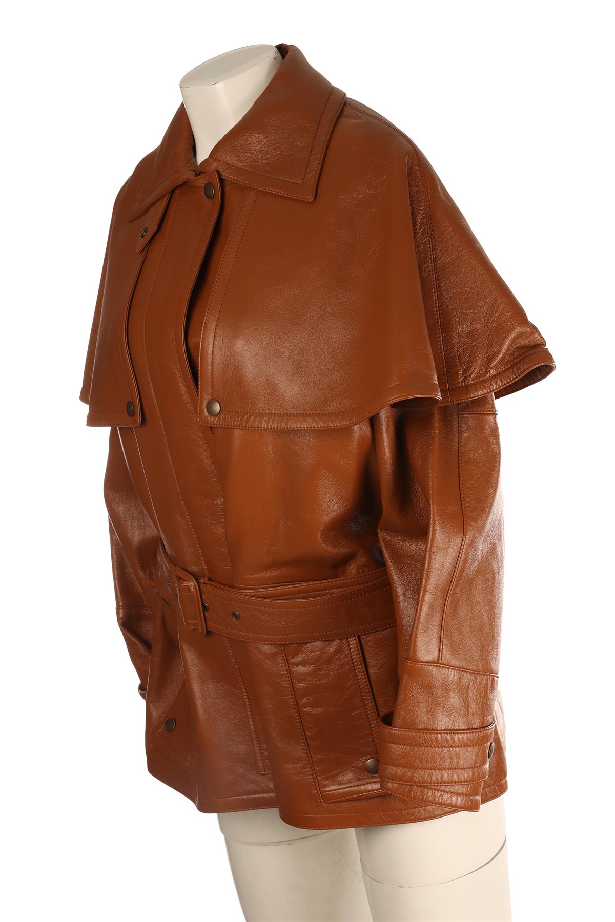 CHLOÉ TAN LEATHER JACKET FR 36 UK 8