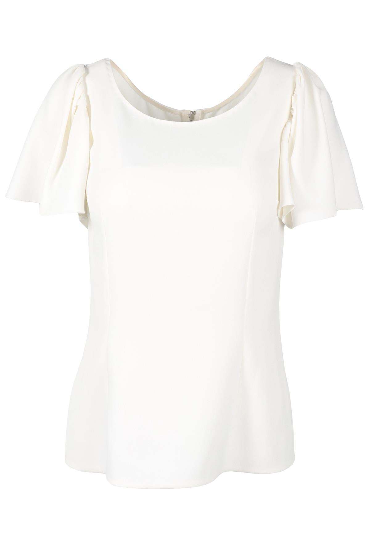 DOLCE & GABBANA WHITE CREPE TOP IT 42 UK 10