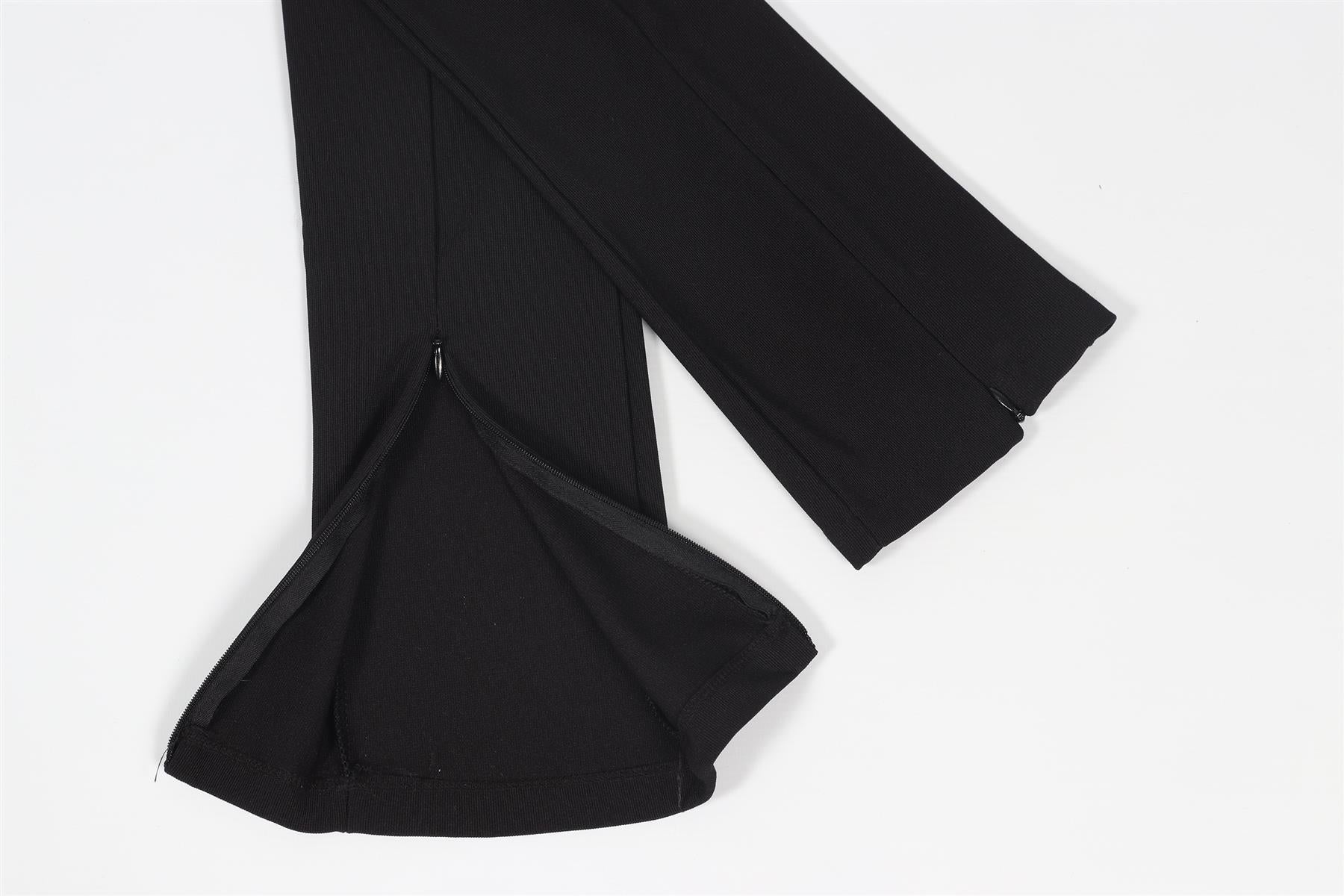 THE FRANKIE SHOP BLACK JERSEY FLARED LEGGINGS XSMALL