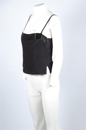 BRUCE OLDFIELD BLACK SILK TOP UK 10