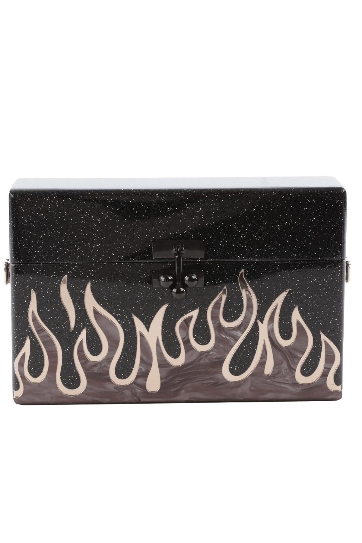 EDIE PARKER BLACK ACETATE CLUTCH