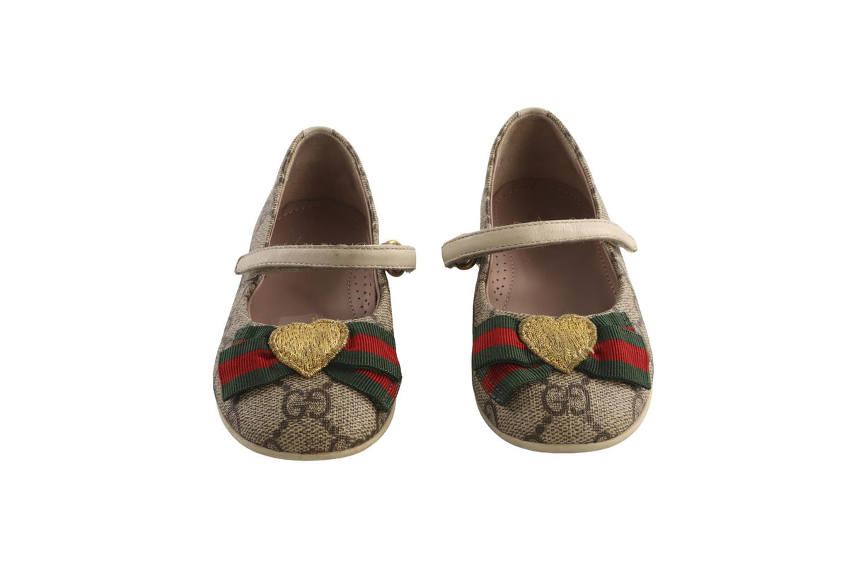 GUCCI BROWN KIDS GIRLS BALLET FLATS EU 28 UK 10 US 11