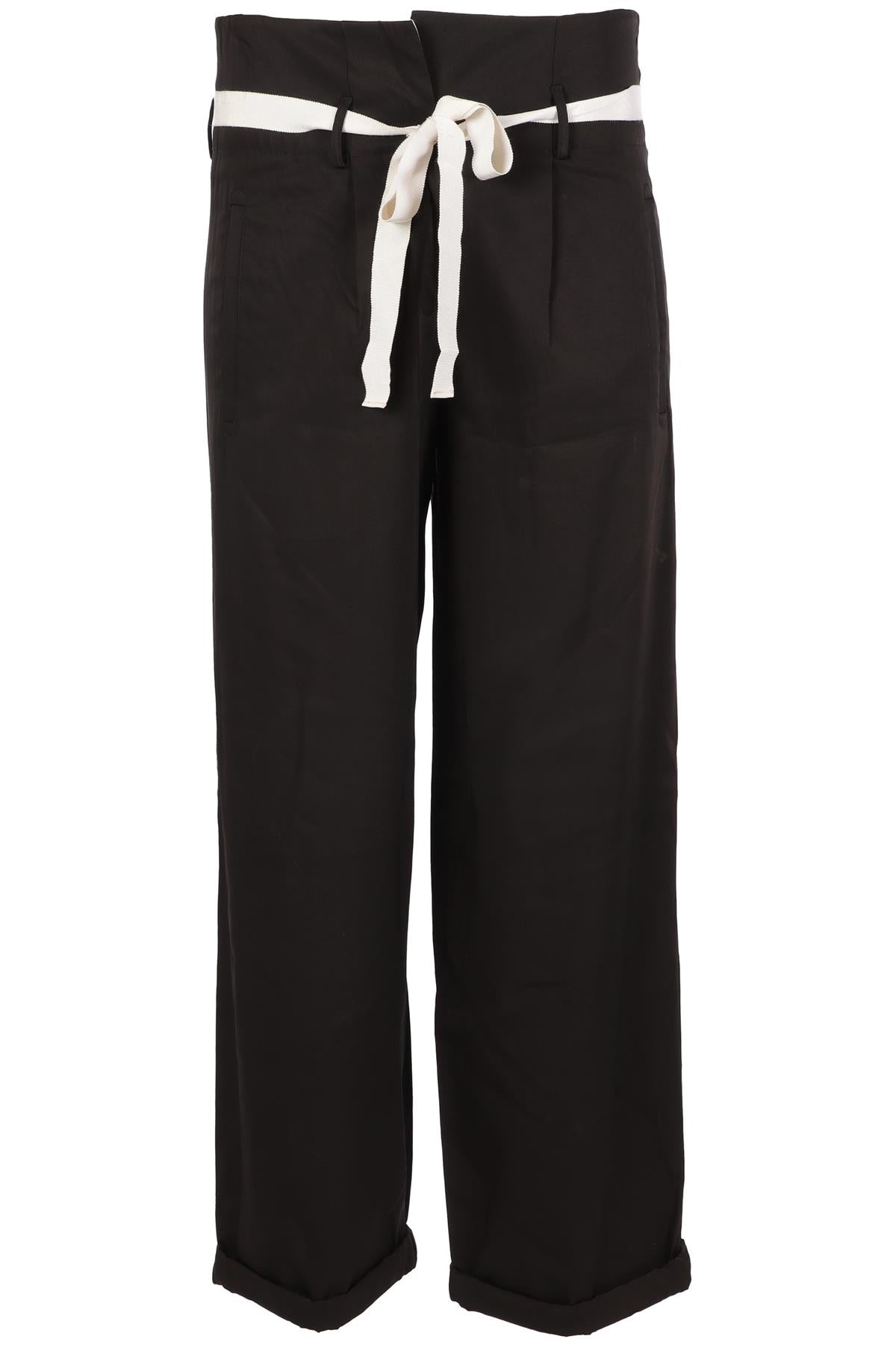 DONNA KARAN BROWN WOVEN WIDE LEG PANTS XSMALL