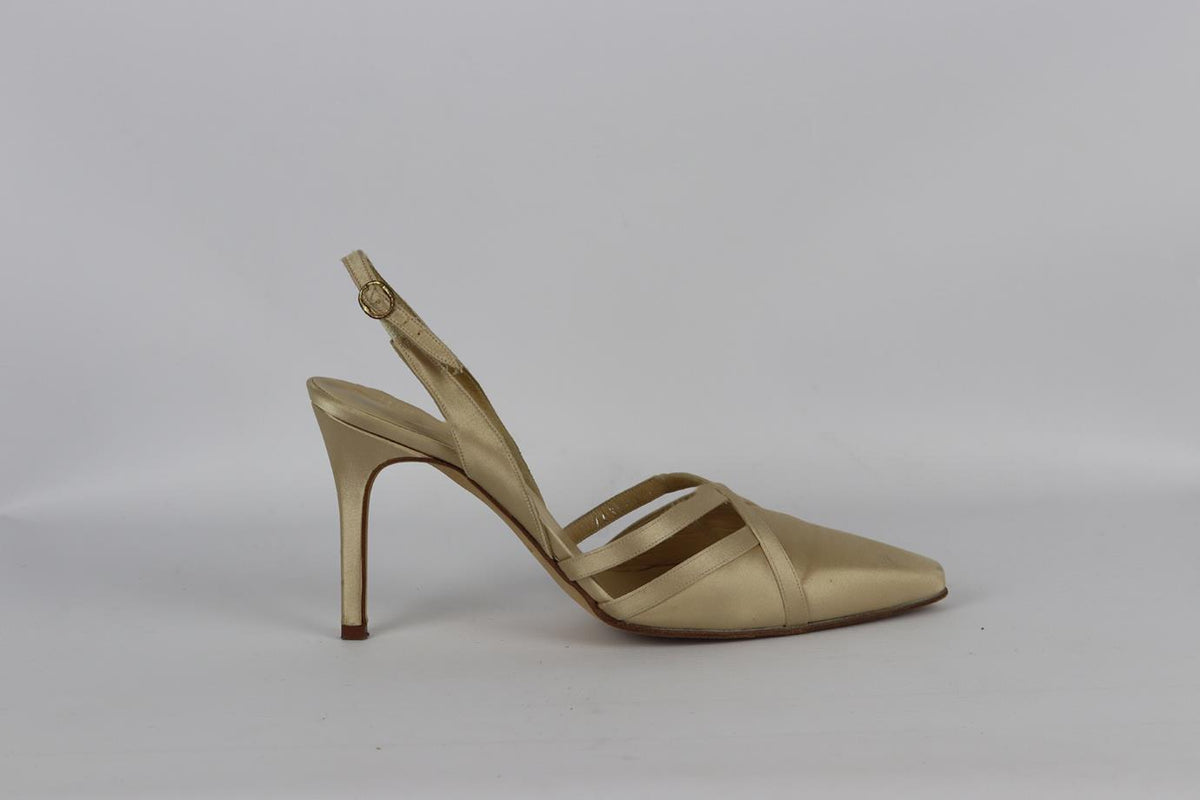 GINA SATIN SLINGBACK PUMPS EU 38.5 UK 5.5 US 8.5