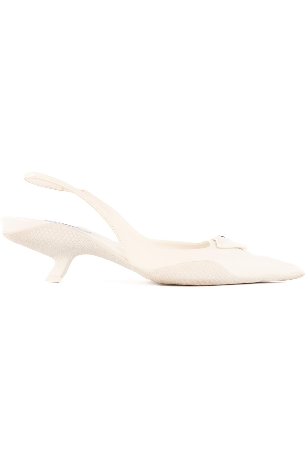 PRADA WHITE LEATHER SLINGBACK PUMPS EU 37.5 UK 4.5 US 7.5