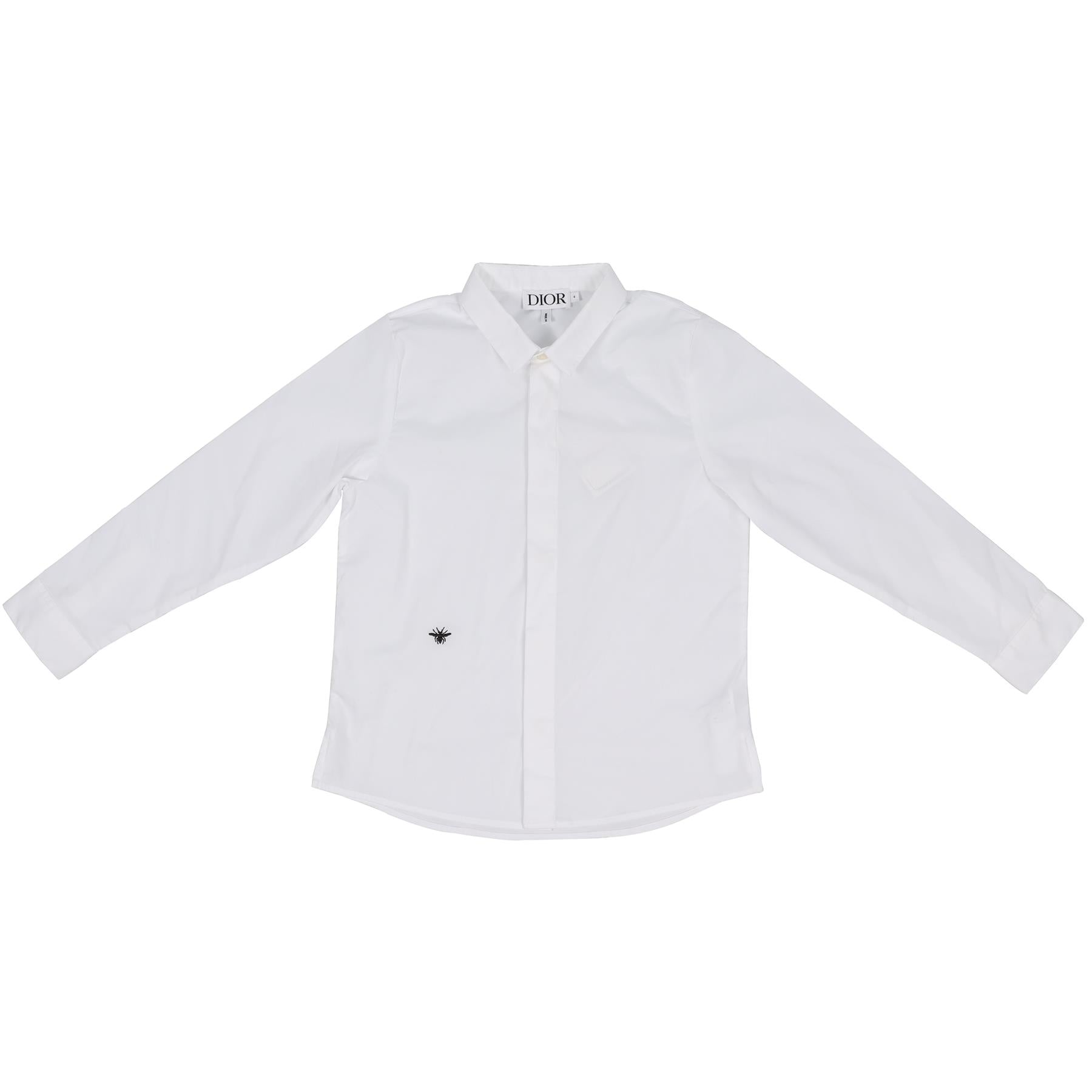 CHRISTIAN DIOR WHITE KIDS BOYS COTTON BLEND SHIRT 6 YEARS